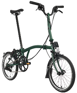 Bicicleta Brompton C Line Explore Black Mid - Racing Green