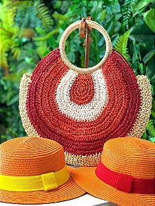 SACOLAS (Palha natural em crochê)