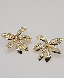 Brinco flor com pedra