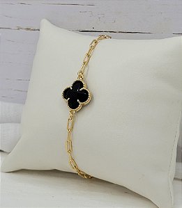 Pulseira trevo onix