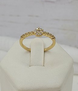 Anel solitário flor