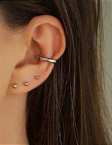 Brinco bolinha ródio