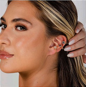 Piercing fake coração roxo