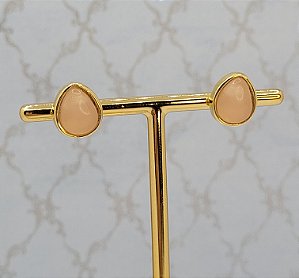 Brinco gota rubi rosa