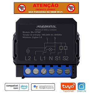 Mini Relé Zigbee de 2 Canais Nova Digital