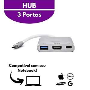 Hub Usb-c Ekaza 3 em 1 para Macbook