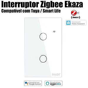 Interruptor Zigbee de 2 Botões Tuya Smart Life Modelo Router Repete Sinal Zigbee
