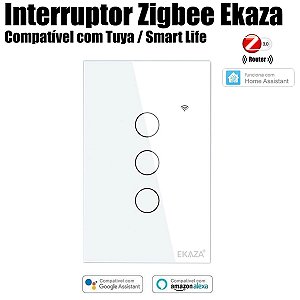 Interruptor Zigbee de 3 Botões Tuya Smart Life Modelo Router Repete Sinal Zigbee