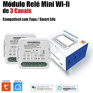 Mini Relé Wi-Fi de 3 Canais Nova Digital