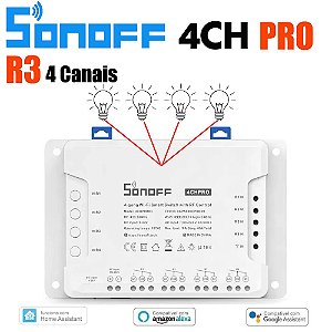 Sonoff 4ch R3 PRO de 4 Canais Wifi Módulo para Automação Residencial