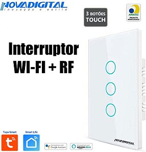 Interruptor Inteligente Nova Digital de 3 Botões Branco 4x2