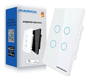 Interruptor Inteligente Nova Digital de 4 Botões Branco 4x2