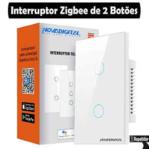 Interruptor Inteligente Zigbee Nova Digital Tuya de 2 Botões Branco