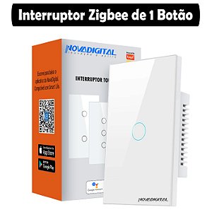 Interruptor Zigbee Tuya Nova Digital de 1 Botão Repetidor de Sinal