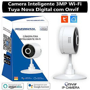 Câmera Inteligente Wifi de 3MP Tuya Nova Digital Onvif