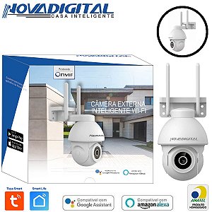 Câmera Inteligente Externa Wifi 3MP IP66 Tuya Nova Digital Onvif