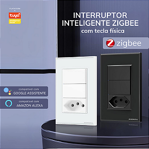 Interruptor Smart Zigbee de 2 Botões Físicos e 1 Tomada de 20a Tuya Nova Digital