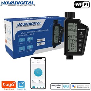Válvula Irrigação Smart Wi-Fi com Visor Lcd Agendamento Compatível com Alexa e Google Home