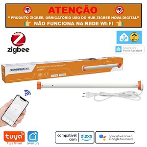 Motor Tubular Inteligente Zigbee Para Persianas de Rolo  até 10kg Tuya Nova Digital Integração Alexa