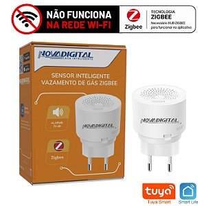 Sensor Vazamento de Gás Zigbee Tuya Nova Digital com Alarme de 70db