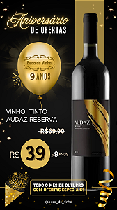 Vinho Tinto Audaz Reserva 2018