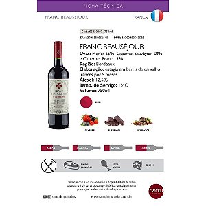 Vinho Tinto Francês Beausejour Bordeaux 2019