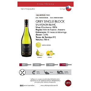 Vinho Ventisquero Grey Glacier Chile Sauvignon Blanc 750ml