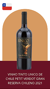 VINHO TINTO UNICO DE CHILE PETIT VERDOT GRAN RESERVA CHILENO 2021