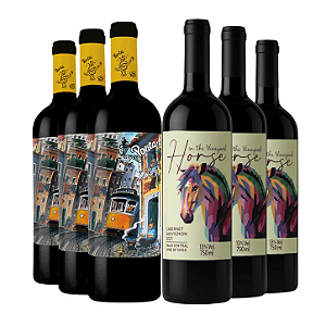 Kit Porta 6 Tinto & Horse In The Vineyard Carmenere Central Valley - Caixa 6 Unidades