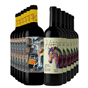 Kit Porta 6 Tinto & Horse In The Vineyard Carmenere Central Valley - Caixa 12 Unidades