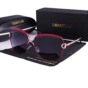 LMAOCLAN-Óculos de sol polarizado feminino modelo aredondado