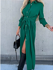Vestido estilo chemise longo