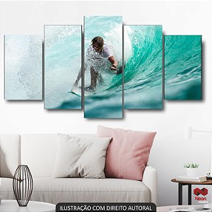 QUADRO DECORATIVO SURFISTA NA ONDA