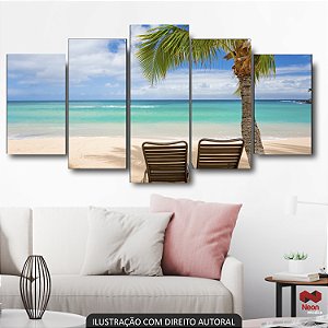 QUADRO DECORATIVO CADEIRAS NA PRAIA