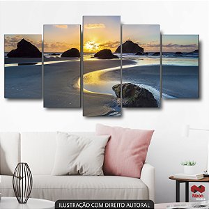 QUADRO DECORATIVO PRAIA POR DO SOL