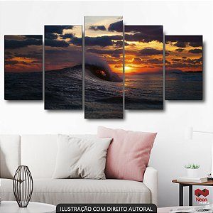 QUADRO DECORATIVO ONDA MAR POR DO SOL