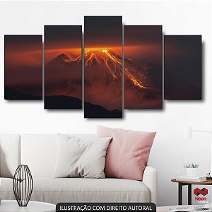 QUADRO DECORATIVO VULCÃO A NOITE