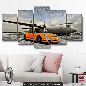 QUADRO DECORATIVO PORSCHE LARANJA GT3