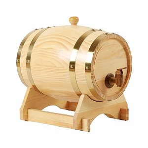 TONEL BARRIL DE MADEIRA PARA BEBIDAS 1,5L COM TORNEIRA