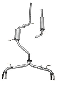 CATBACK GOLF GTI MK7.5 2.0 AÇO CARBONO 2 1/2" NIVEL BAIXO/MEDIO PONTEIRA 4"