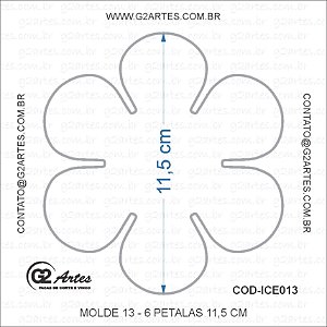 ICE013 - Molde 13 – 6 Pétalas 11,5 cm
