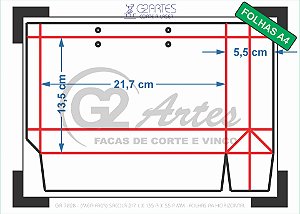GR 7028 - (MEIA Faca) Sacola 217 L x 135 A x 55 P mm - Folhas A4 horizontal