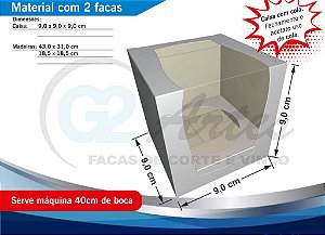 FDG-137 Caixa Vazado Acetato 9,0x9,0x9,0 cm Cupcake