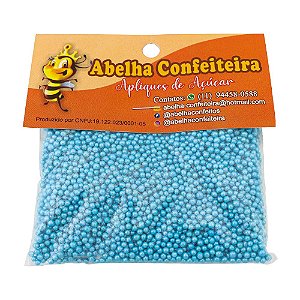 Confeitos Mini Pérolas Azul 40G Abelha Confeiteira