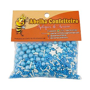 Confeitos Sprinkles Sonho Azul 60G Abelha Confeiteira
