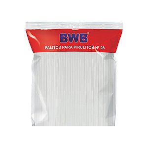 Palitos Pirulito Branco Grande 50 Uni BWB