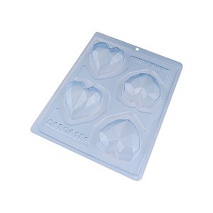 Forma Acetato Silicone Trufa Coração Bombom Lapidado BWB