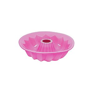 Forma Silicone Rosa P/Bolo 22Cm Oikos