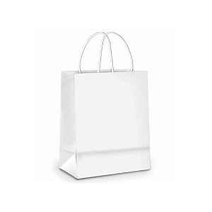 Sacola Papel Branco GG 39x32x16Cm 10 Uni Packpel Caixa com: 10