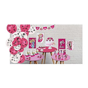 Kit Decorativo Só Um Bolinho Barbie 90 Peças Festcolor